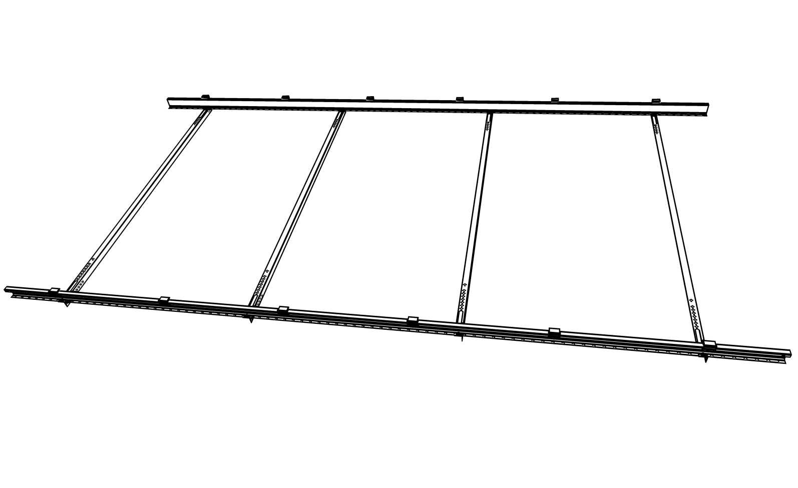 Nosná konštrukcia na šikmú strechu pre 2x TS 500