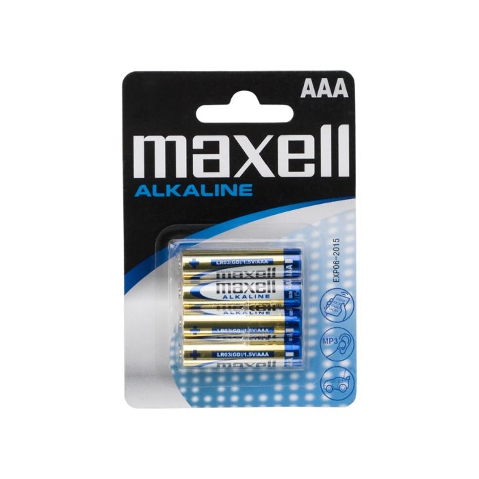 Alkalické batérie Maxell 1,5V LR03 AAA; 4 pack