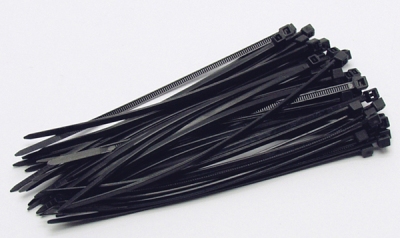 Viazacie pásky nylon 450 x 4,6 mm, čierne; 100 ks