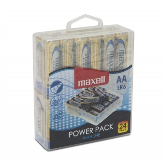 Alkalické batérie Maxell 1,5V - AA - LR6; 24ks power pack
